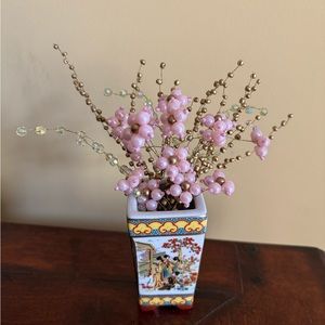 Spring artificial beaded flower bouquet